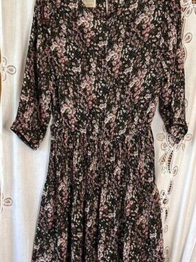 Pellini Black Pink Green Sheer Floral Sundress